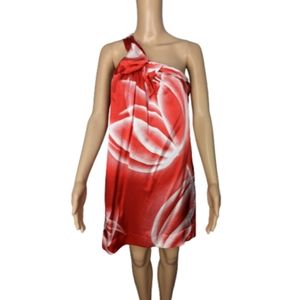 BCBGMaxAzria One Shoulder Silk Dress S